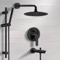 Matte Black Tub and Shower Faucet Set with Rain Shower Head and Hand Shower